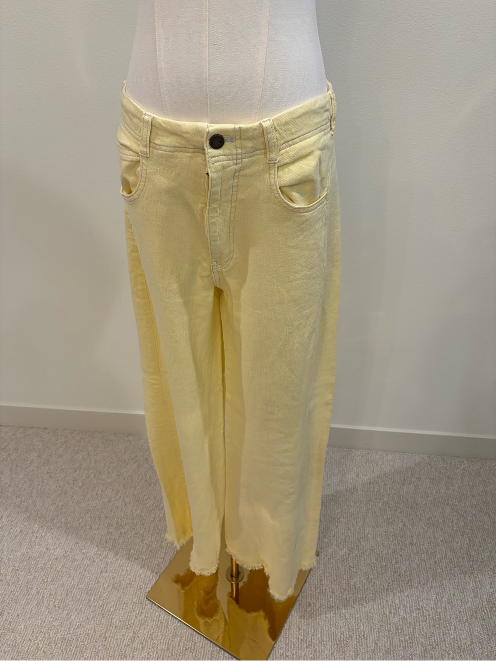 Pilcro Pale Yellow Wide-Leg Jeans TALL